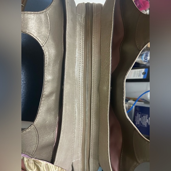 Coach Gold Metallic Shimmer Hobo Bag with Coach Twilly Size: 14 x 9 x 5 - Picture 10 of 14